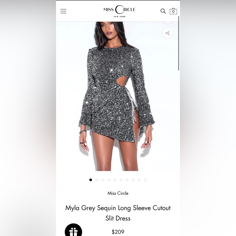 Miss Circle Myla Grey Sequin Long Sleeve